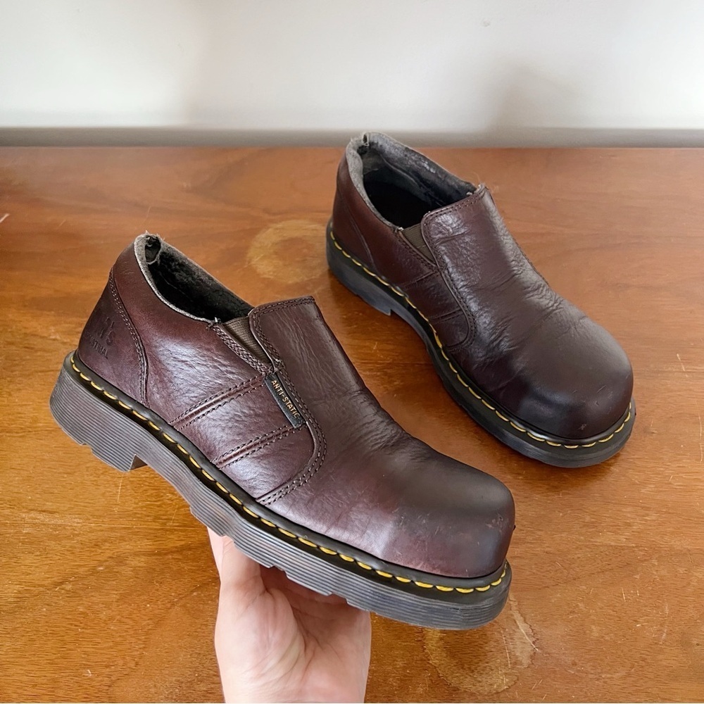 Dr Martens • Resistor ST slip on loafer chunky platform industrial brown leather